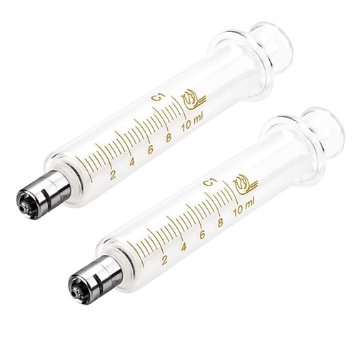 Glass Syringes With Metal Head and Caps 10ml/cc